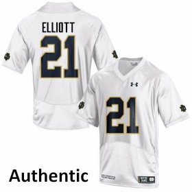 #21 Jalen Elliott Notre Dame Fighting Irish Authentic Football Jersey -Men White