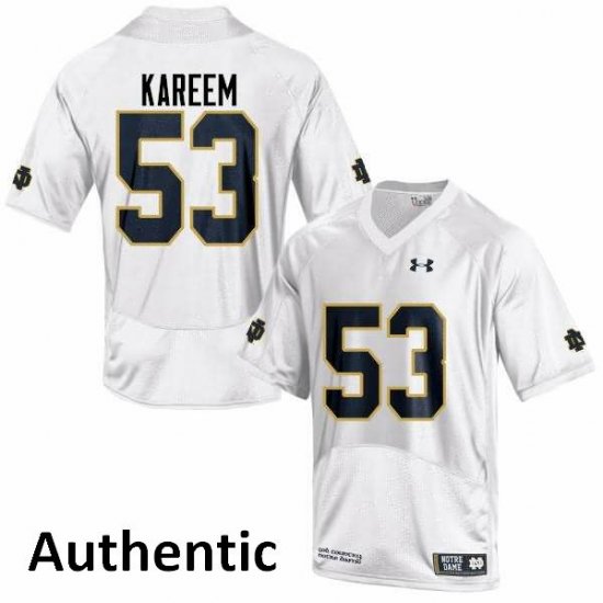 #53 Khalid Kareem Notre Dame Fighting Irish Authentic Football Jersey -Men White