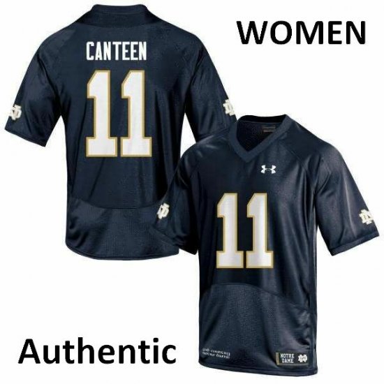 #11 Freddy Canteen Notre Dame Fighting Irish Authentic Football Jersey -Women Navy