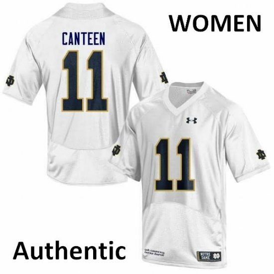 #11 Freddy Canteen Notre Dame Fighting Irish Authentic Football Jersey -Women White