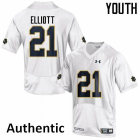 #21 Jalen Elliott Notre Dame Fighting Irish Authentic Football Jersey -Youth White