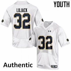 #32 Johnny Lujack Notre Dame Fighting Irish Authentic Football Jersey -Youth White