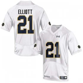 #21 Jalen Elliott Notre Dame Fighting Irish Game Football Jersey -Men White