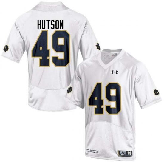 #49 Brandon Hutson Notre Dame Fighting Irish Game Football Jersey -Men White