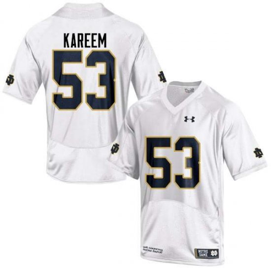 #53 Khalid Kareem Notre Dame Fighting Irish Game Football Jersey -Men White