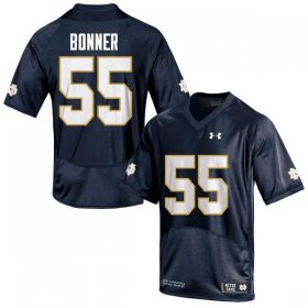 #55 Jonathan Bonner Notre Dame Fighting Irish Game Football Jersey -Men Navy Blue