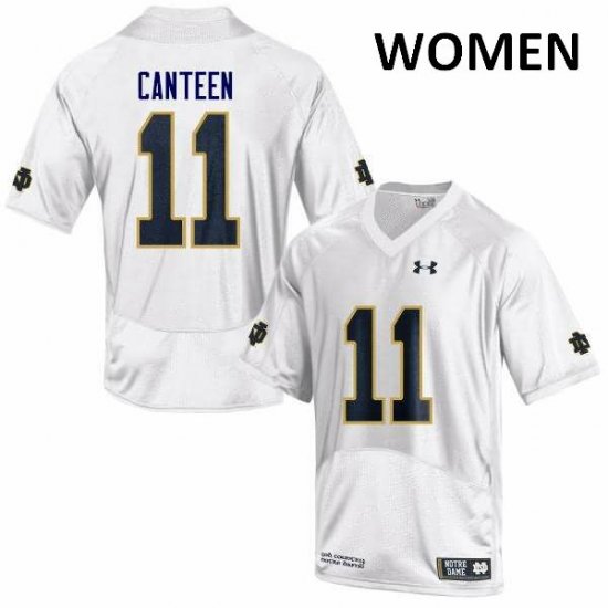 #11 Freddy Canteen Notre Dame Fighting Irish Game Football Jersey -Women White