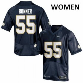 #55 Jonathan Bonner Notre Dame Fighting Irish Game Football Jersey -Women Navy Blue