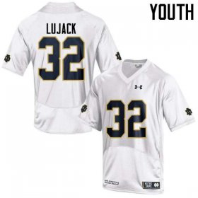 #32 Johnny Lujack Notre Dame Fighting Irish Game Football Jersey -Youth White