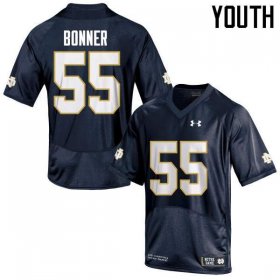 #55 Jonathan Bonner Notre Dame Fighting Irish Game Football Jersey -Youth Navy Blue