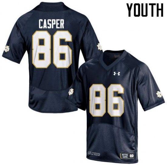 #86 Dave Casper Notre Dame Fighting Irish Game Football Jersey -Youth Navy Blue